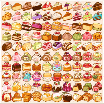 ケーキのドット絵まとめ