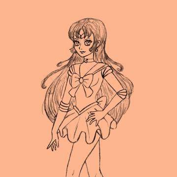 Sailor Mars Sketch - Retro Style