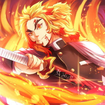Rengoku Fan art step by step