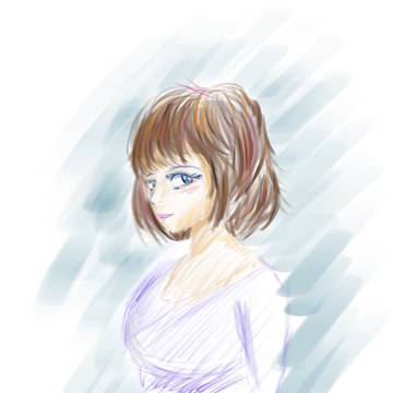 マーカーで女性