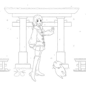 初雪(線画)