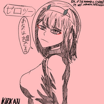 Short haired zero two
