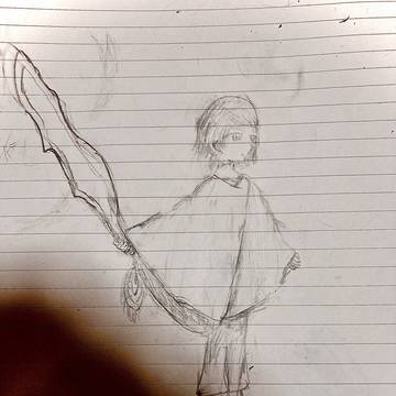剣持った女の子の落書き