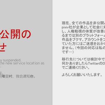 作品非公開のお知らせ