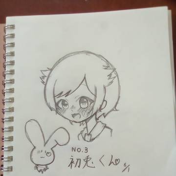 学校で描いた初兎ちゃん🐰🐇💜
