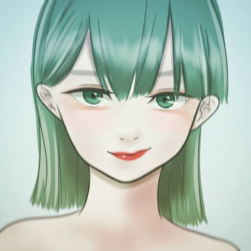 緑髪ショート