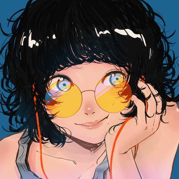 ウルフパーマとサングラス