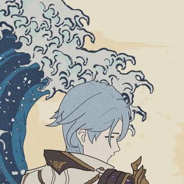 Kamisato Ayato and Kanagawa Wave