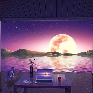 海边小屋看海景-紫月