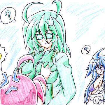 揉まれる擬人化ウヴァと見てる擬人化メズールとウヴァリィン