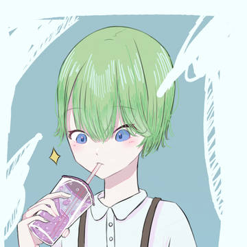 緑髪くん