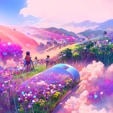 Fantasy land of flowers
