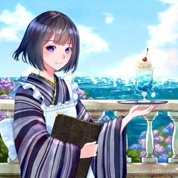 空と海色のクリームソーダ