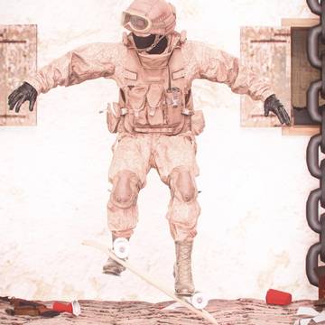 Military on a skateboard