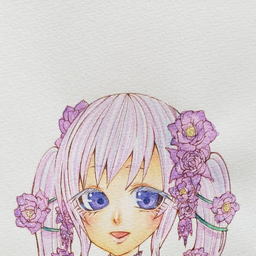 紫の花飾り
