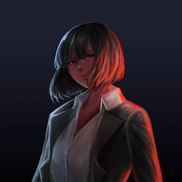 Cool girl with dramatic lighting