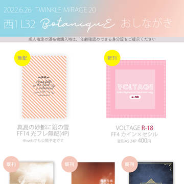 6/26 TWINKLE MIRAGE20お品書き