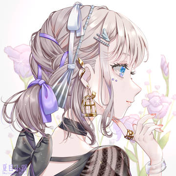 鳥かごピアスの女の子