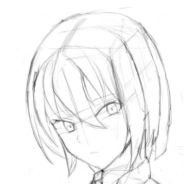 バストアップ 線画
