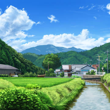 写真模写 田舎 夏