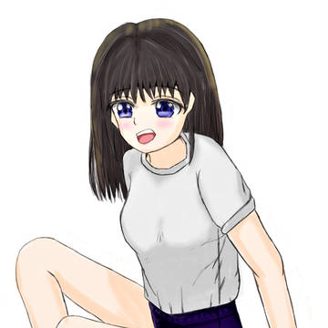 お座りブルマ女子２