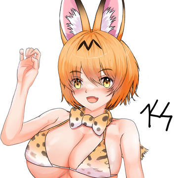 サーバル描きました。