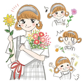 花屋の店員 お仕事イラスト