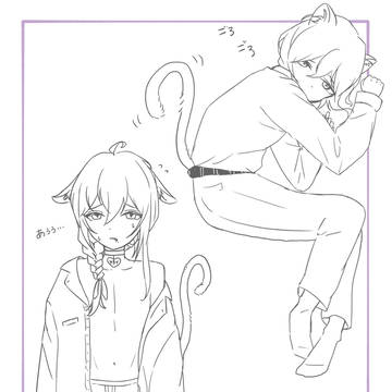 猫マヨ落書き  ※ケモ耳、猫化