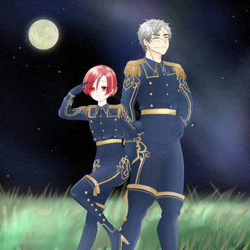 紺青の儀仗礼装イラスト&コラ(*´艸`)