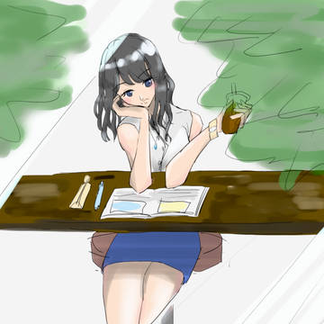 お勉強する灯織