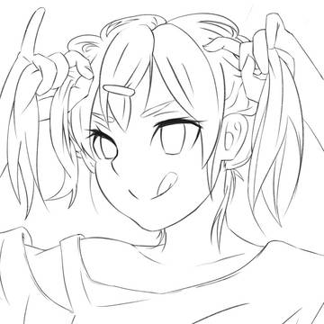 女の子　線画