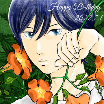 降谷暁くんの誕生日を祝うために描いた絵