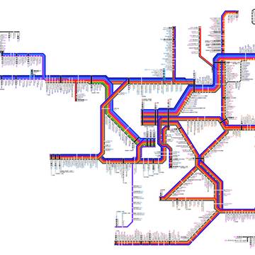 名阪 全線停車駅案内図