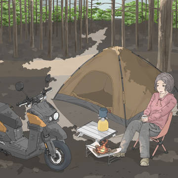バイクでキャンプ