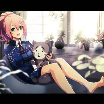 リビングでくつろぐユウナ