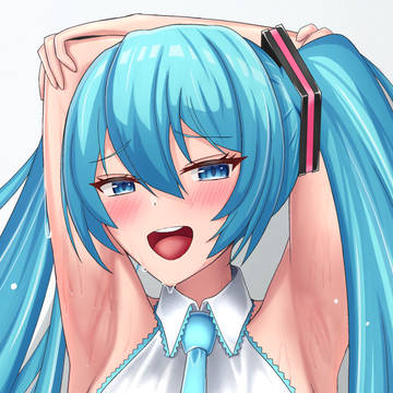 水浴びをするミク