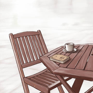 カフェにて