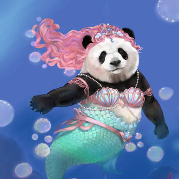 mermaid panda