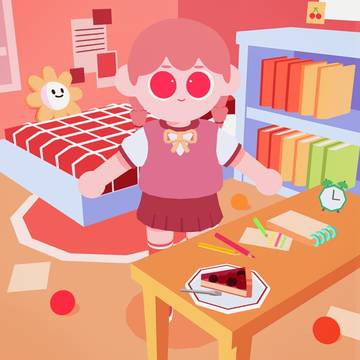 분홍 방 소녀 / ピンクの部屋の少女