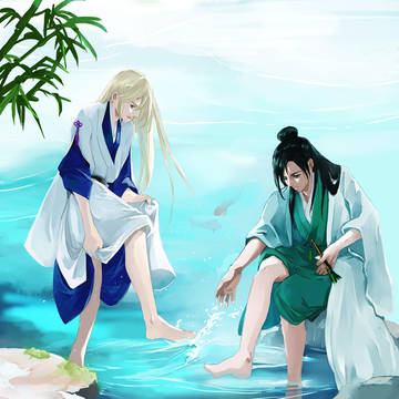 水辺にて