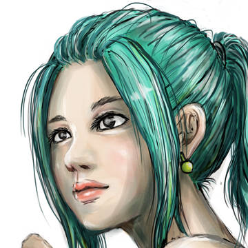 蒼髪の女性