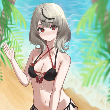 水着を見られるのを恥ずかしがるサカマタ