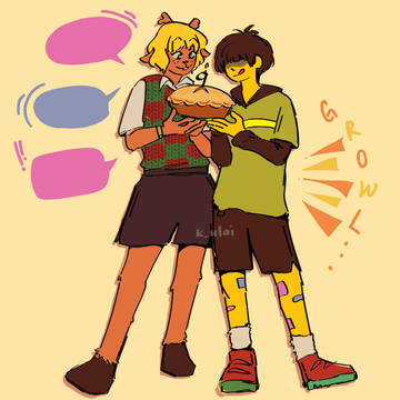 DELTARUNE noelle + kris haircuts