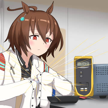 電気の実験をするタキオン②