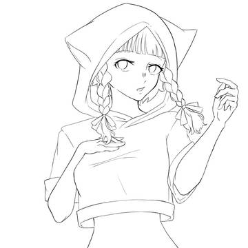 塗ってもいいのよ!猫耳フードの女の子