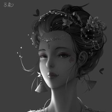 盘发。