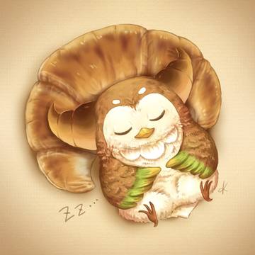 クロワッサンのクッションでお昼寝
