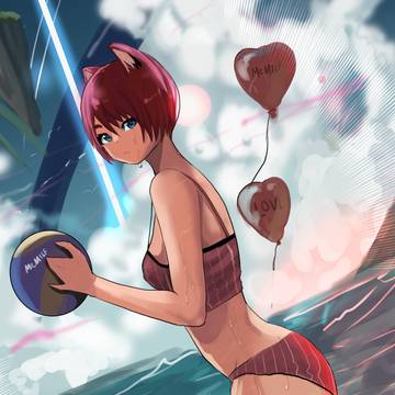 catgirl in the shore