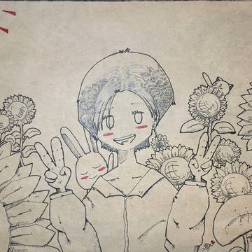 向日葵畑で✌🏻✌🏻