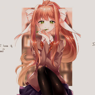 Monika wallpaper(Dark and White)